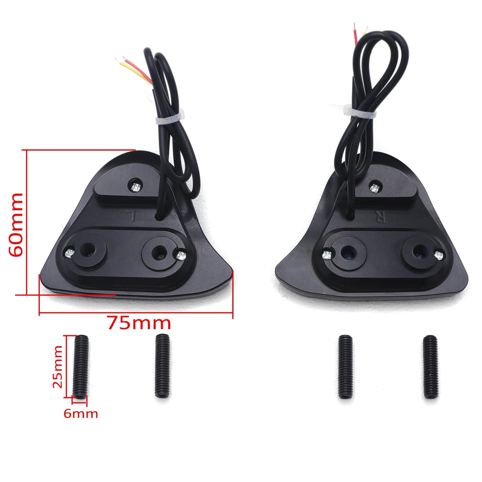 LED Rearview Mirror Base Plate for Yamaha R1 R6 R1S R1M (2015–2023)