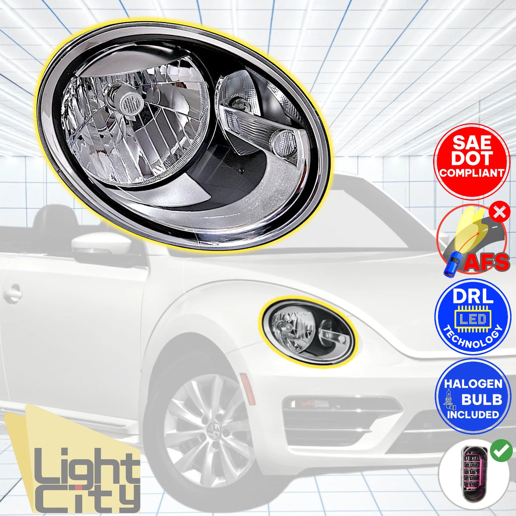 Halogen Headlight for Volkswagen Beetle (2012–2019) RH #5C1941006
