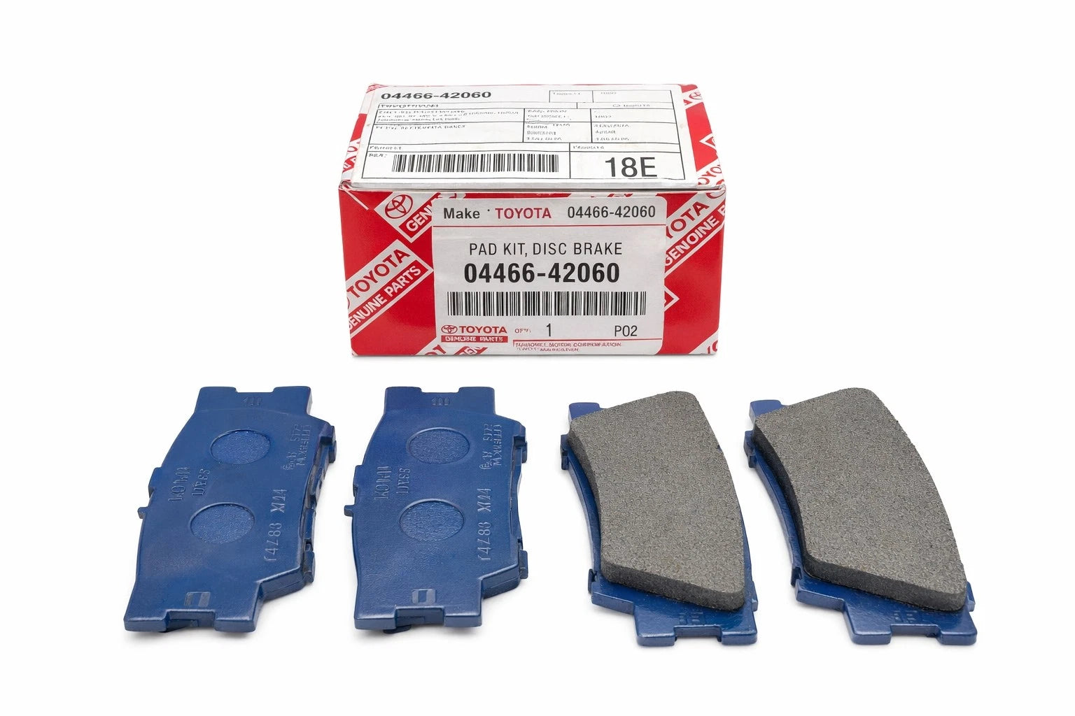 Set of 4 Rear Disc Brake Pads for Toyota RAV4, Lexus HS250h (2010–2012) 0446642060