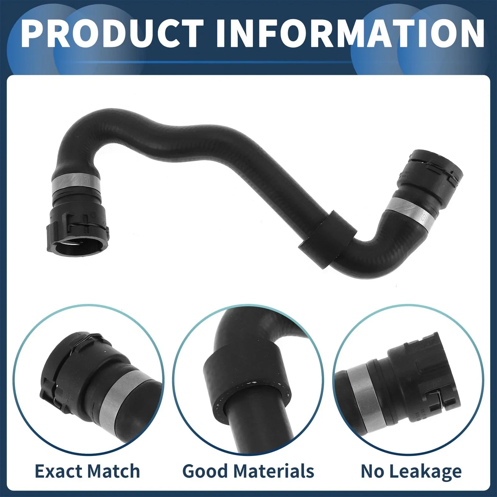 HVAC Heater Hose Rubber Black for BMW X5 3.0i (2001 - 2006)