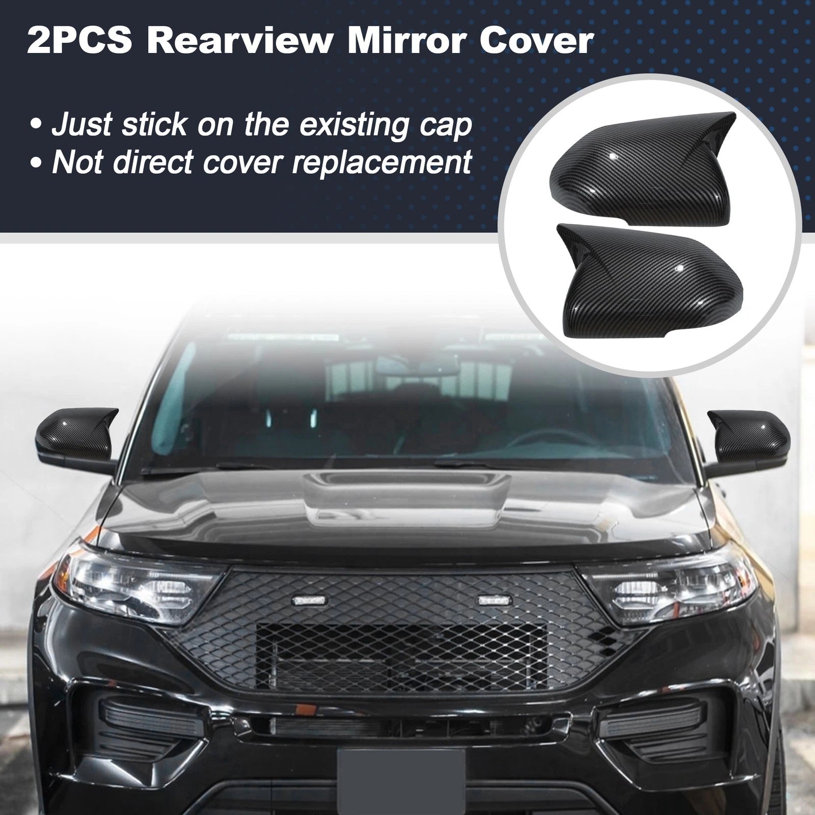 2X Rearview Mirror Cover for Ford Explorer (2020–2024) - Ox Horn