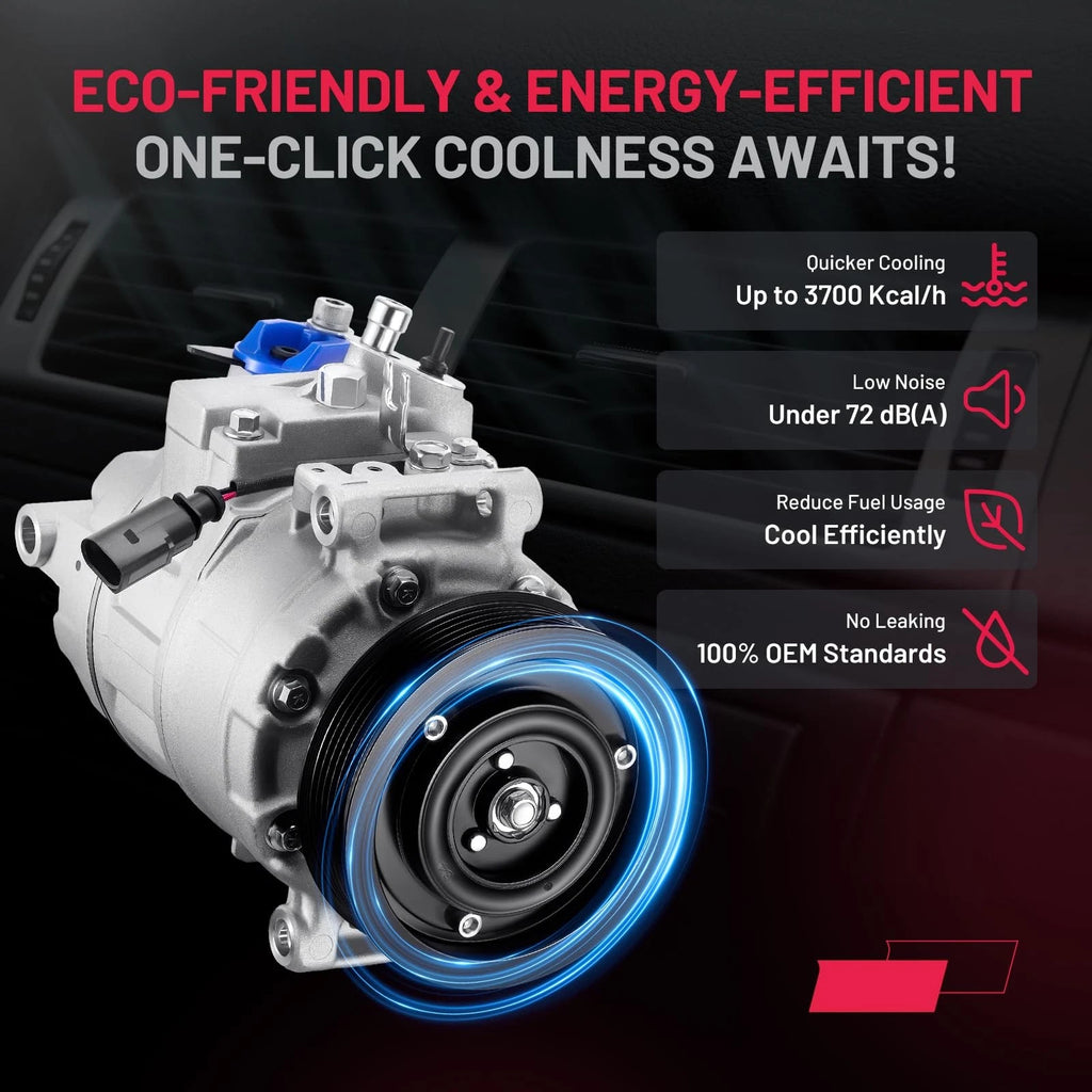 AC Compressor with Clutch for Volkswagen Touareg (2006–2017) Q7 3.6L