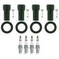 Set of 4 NGK Ruthenium HX Spark Plugs & Coil Boots for Accent Rio (2006–2017)