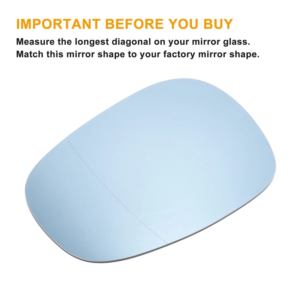 Left Side Heated Blue Mirror Glass for BMW 3 Series (2012–2019)