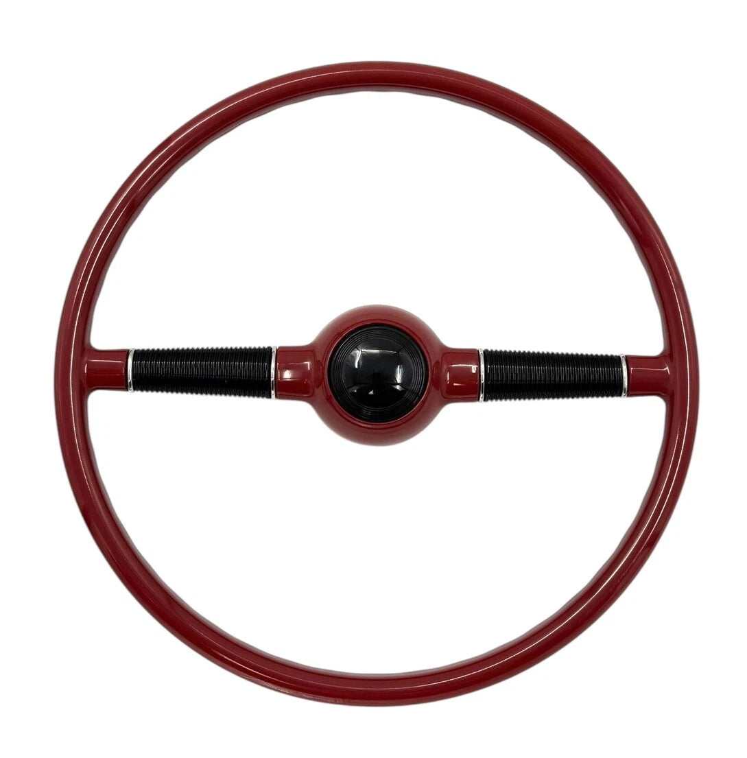 Steering Wheel Replacement for 1940 Ford Deluxe 16 Inch Red Black 3-Hole