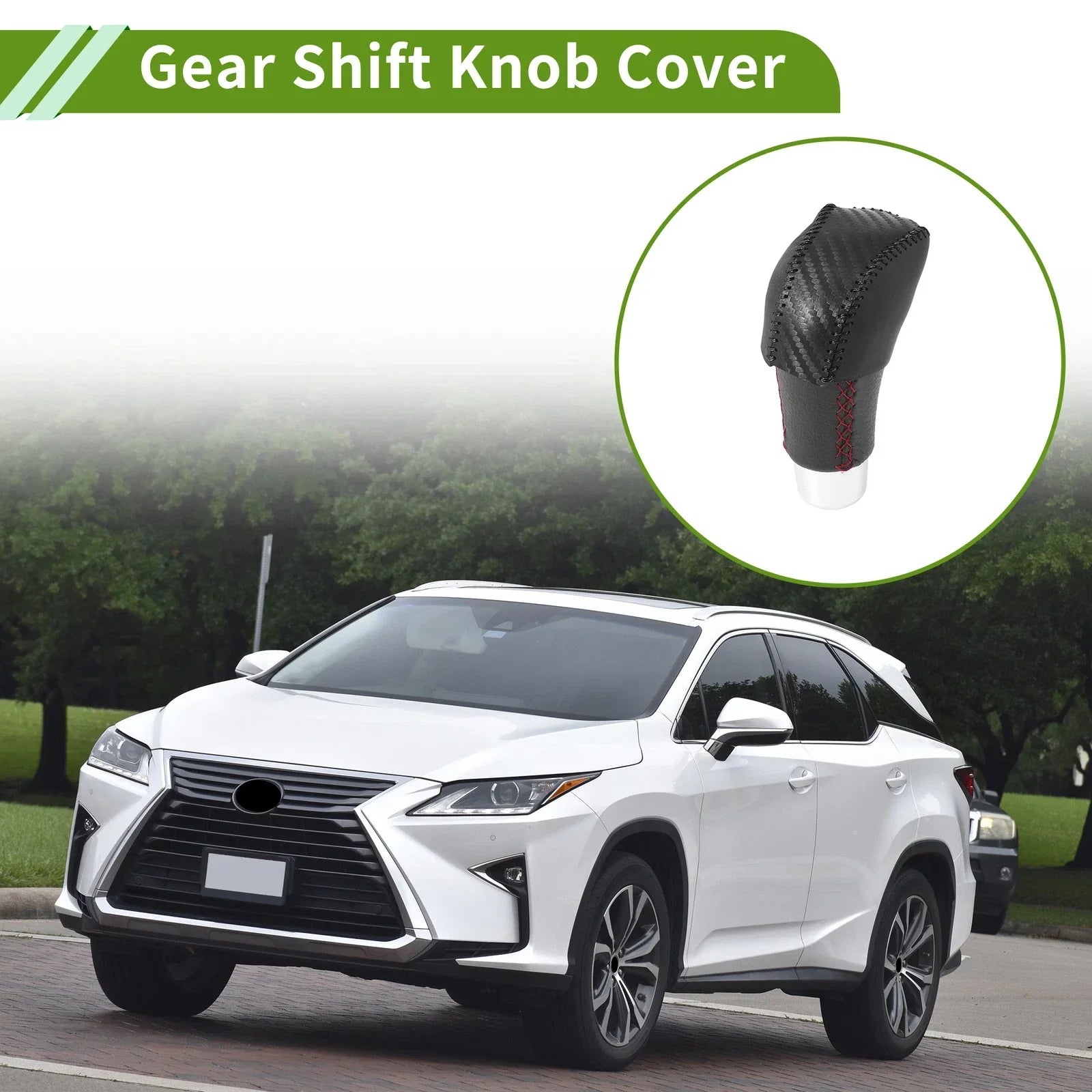 Car Gear Shift Knob Cover for Lexus RX350 (2023-2024) Carbon Fiber Black