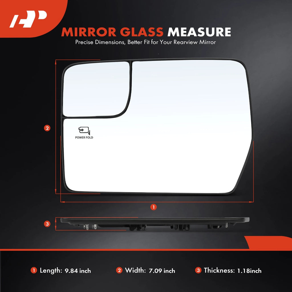 Heated Driver Mirror Glass with Spotter for Ford F-150 (2011–2014)
