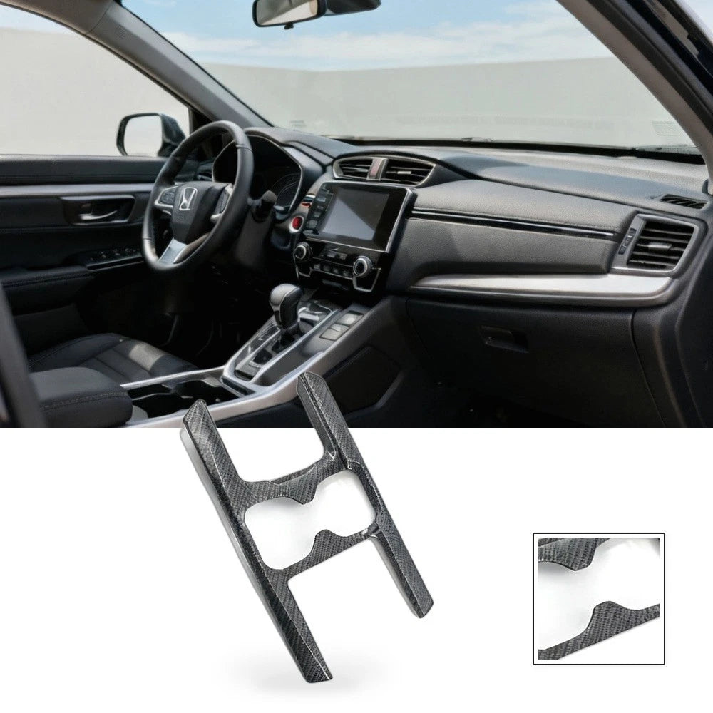 Water Cup Holder Trim Cover for Honda CR-V (2017–2018) Carbon Fiber