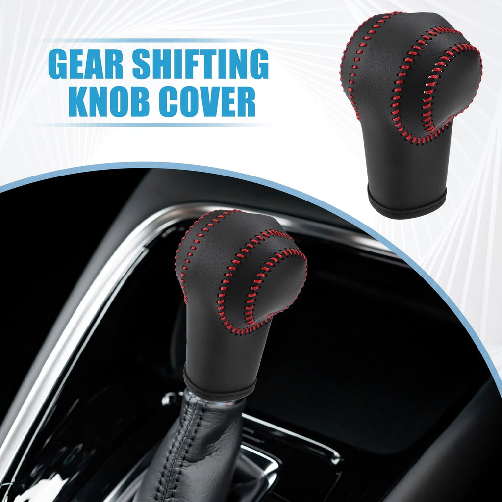 Gear Shifting Knob Cover Trim for Nissan Rogue (2008–2013) Black Red