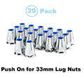Lug Nut Covers Chrome Reflector Push-On for Universal Fit (2-3/4 in Tall)