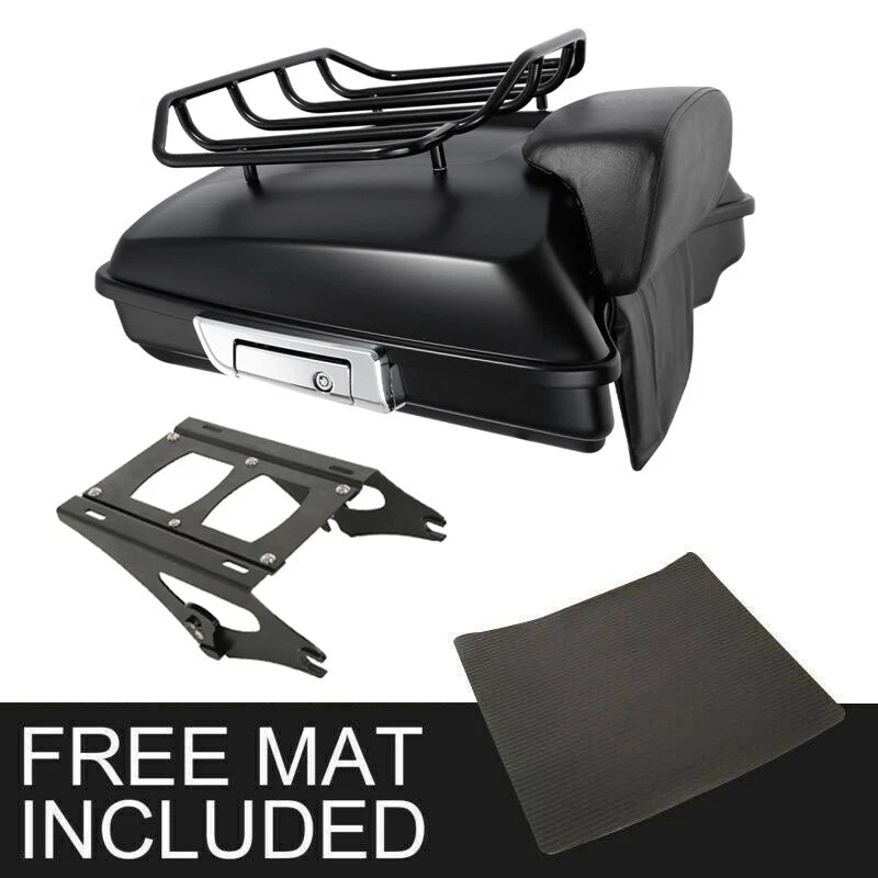 Matte Black Razor Trunk Pad for Harley Touring (2014–2026)