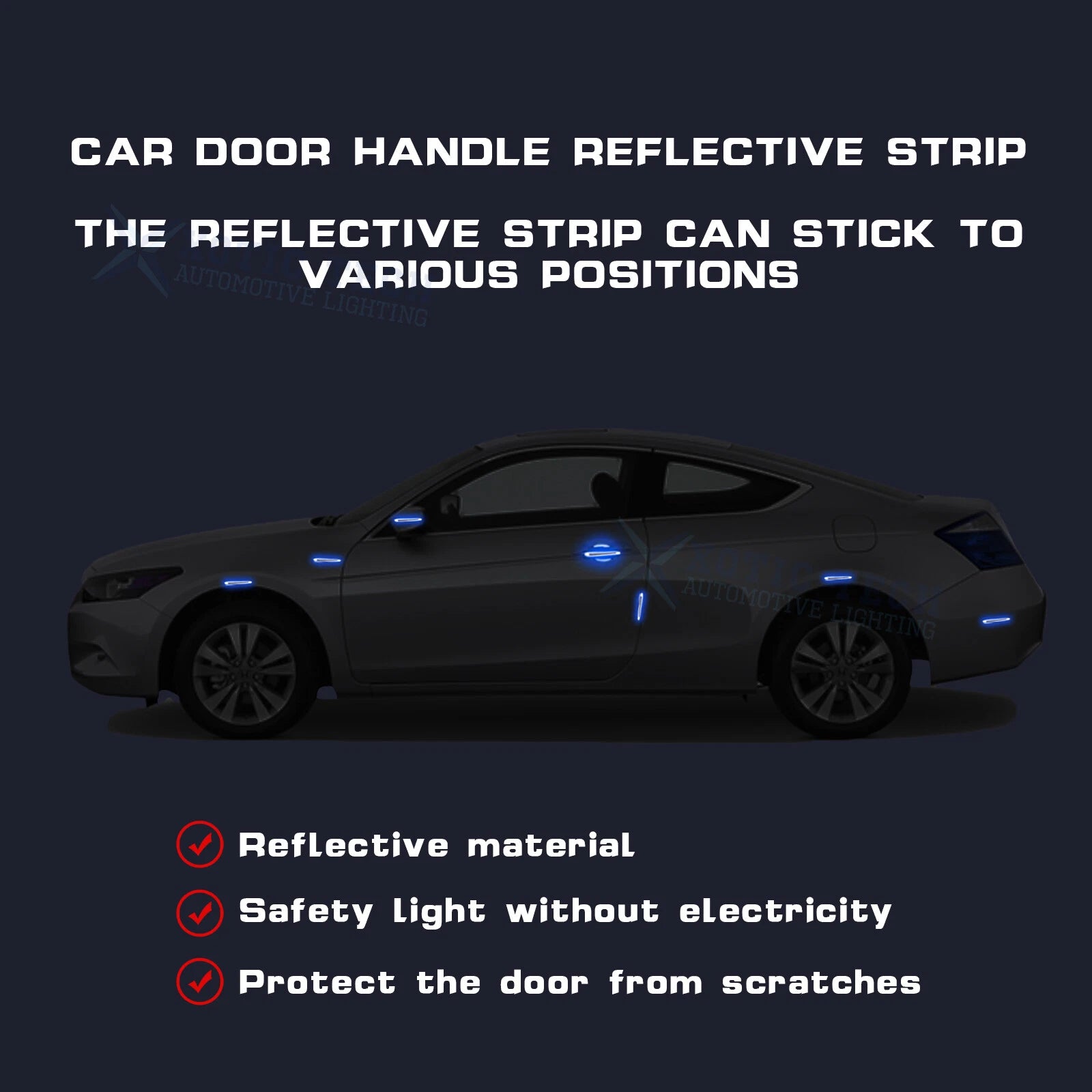 Chrome Matte Blue Door Handle Bowl Trim for Honda Accord (2018-2022)