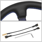 350mm 3" Dish Steering Wheel for NRG (3-Spoke, Blue Carbon Fiber)