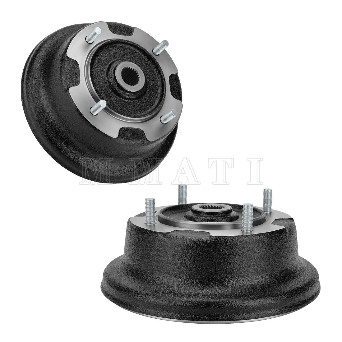 Set of 2 Rear Brake Drum Hubs w/Bolts for Kawasaki Mule 600 (2005–2016)