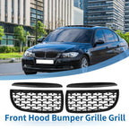Front Hood Bumper Grille for BMW 325i 325xi 328i 328xi (2006–2013) Black Pair