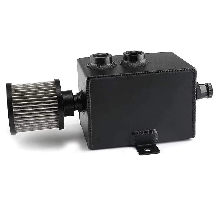 2L Aluminum Oil Catch Can Reservoir Tank Breather Filter 10AN Fitting for