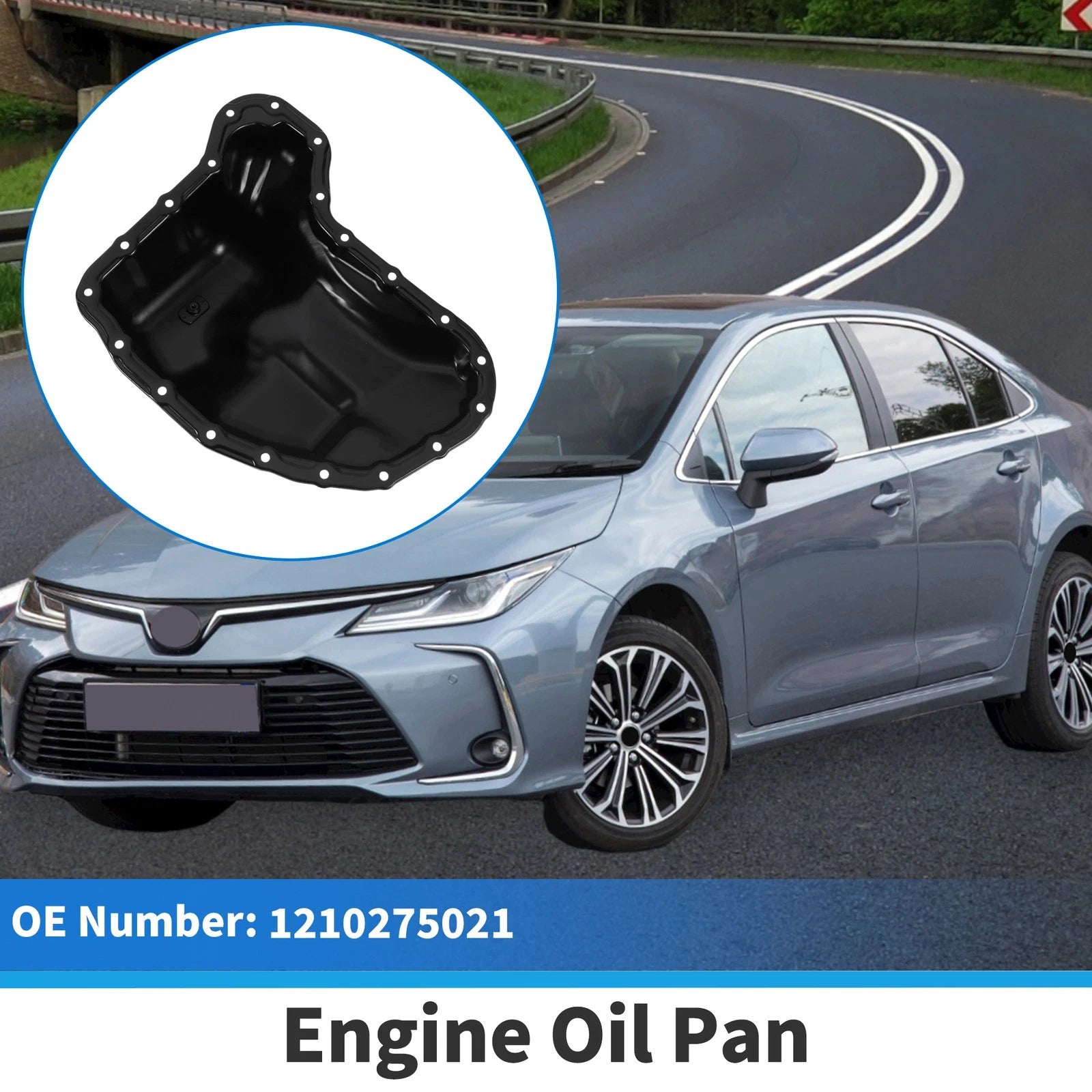 1 Pc Engine Oil Pan No.1210275021 for Toyota Tacoma (2005–2016) Steel Black