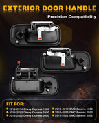 3X Exterior Door Handle Set for Chevy Express GMC Savana (2010–2022)