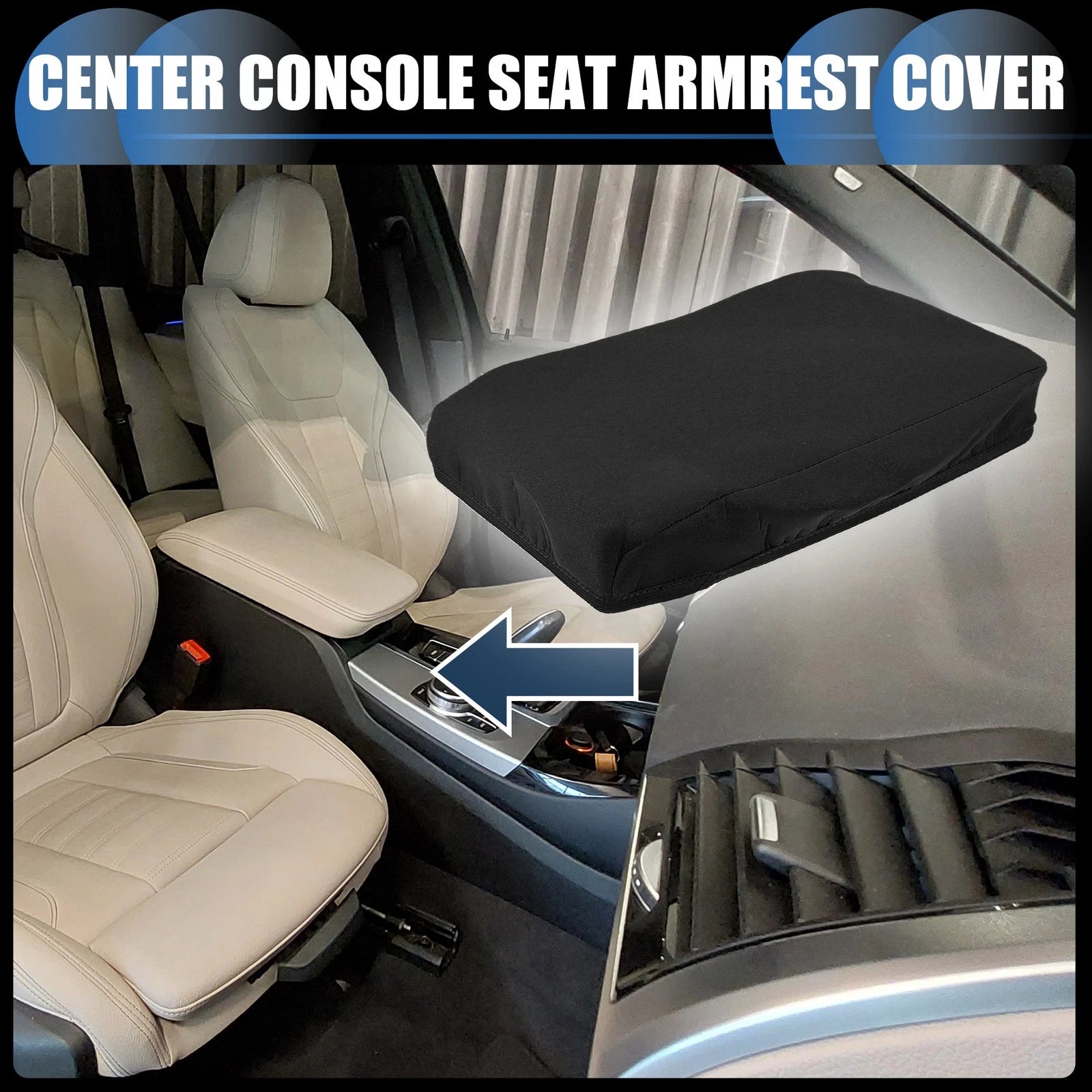 Armrest Protector Cover Pad for BMW X3 (2011–2023) Neoprene Black