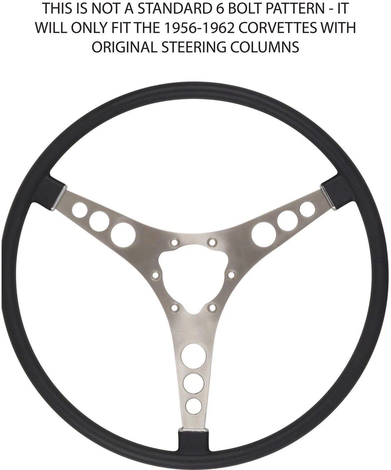 Steering Wheel Replacement for 1956–1962 Chevrolet Corvette Charcoal 15 Inch