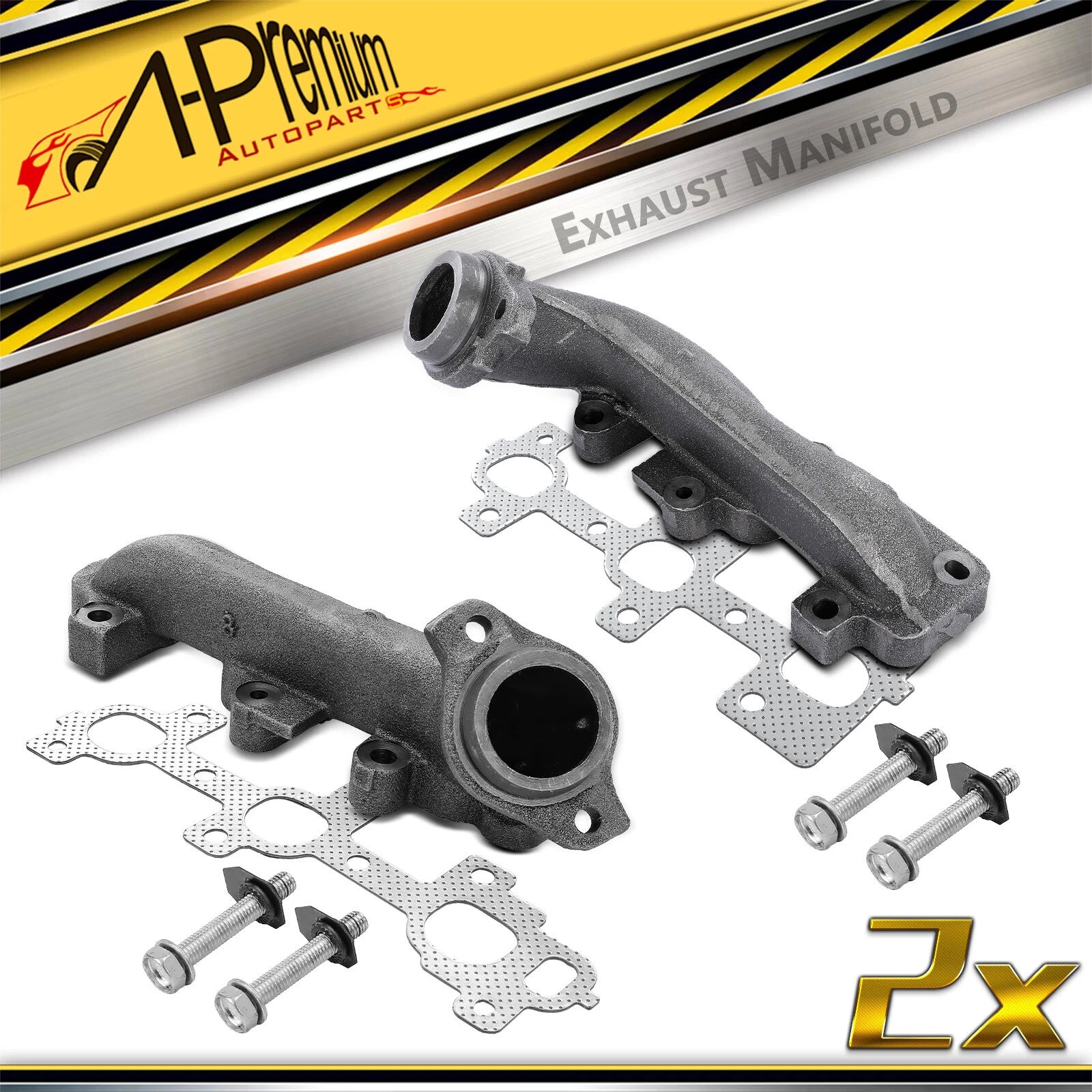 2X Exhaust Manifold with Gasket for Jeep Grand Cherokee 