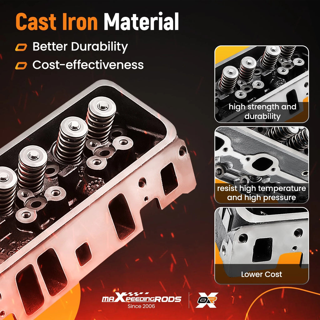 Iron-Cast Cylinder Head Assembly for GMC Marine 262 4.3L V6 (1992–2014) 12557113