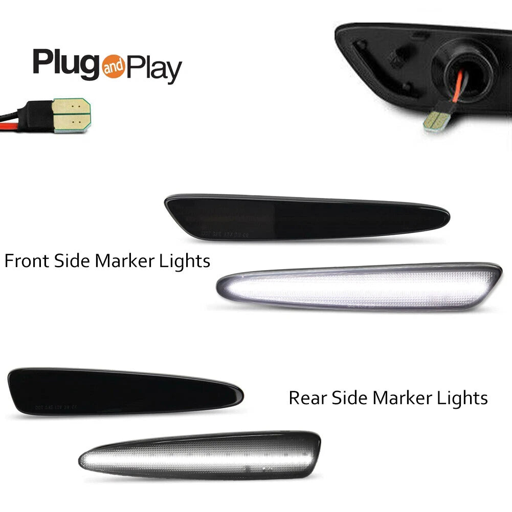 Smoked White LED Side Marker Lights for Chevy Corvette C6 (2005–2013)
