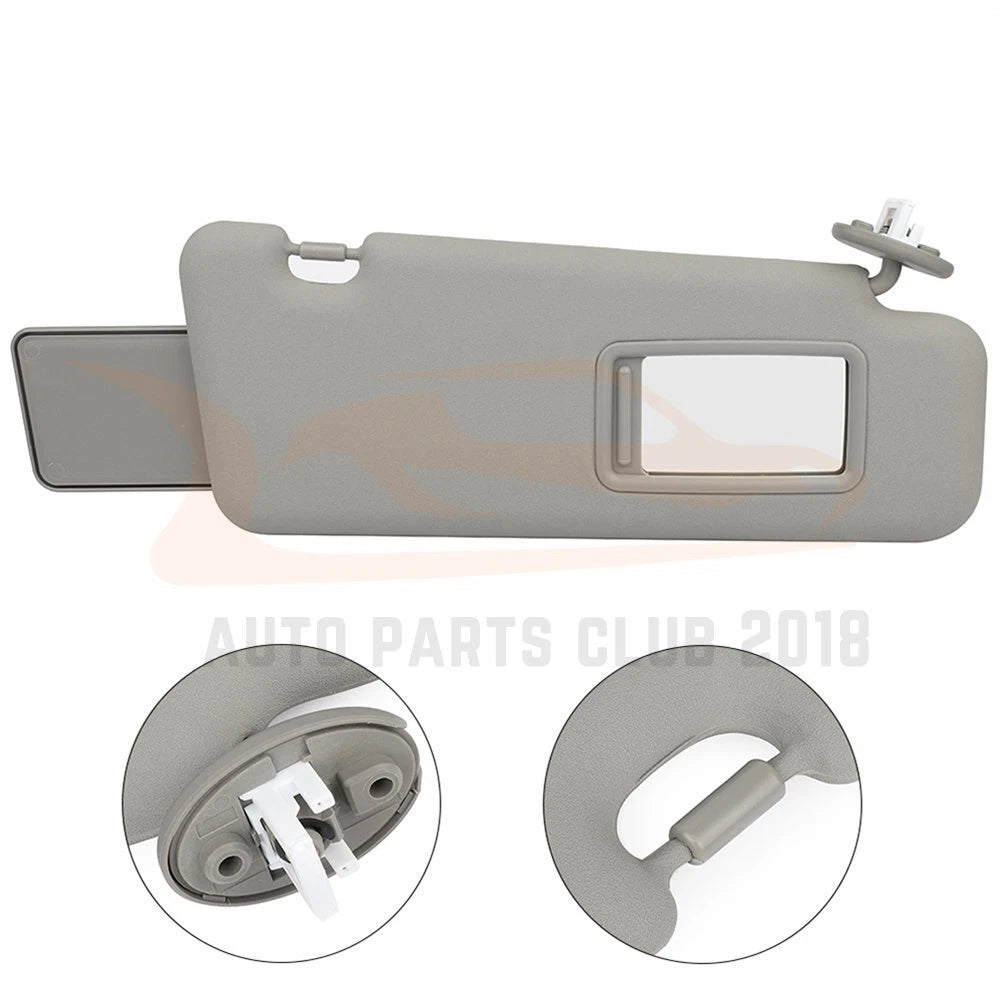 Right Passenger Side Gray Sun Visor for Toyota Highlander (2008–2013)