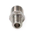 3/8" BSPP Male to 1/2" NPT Male 304 Stainless Hex Nipple Pipe Fitting