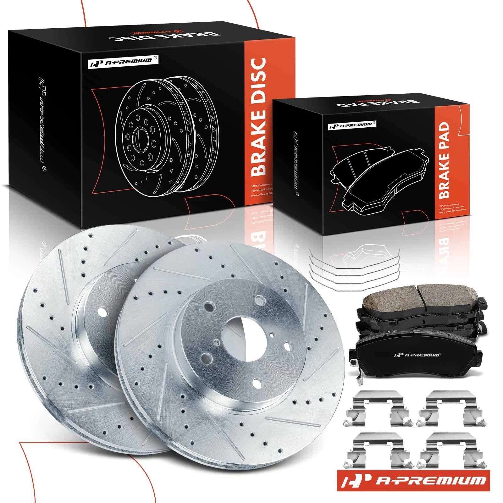 Front Drilled Brake Rotor & Ceramic Pad Set for Subaru Legacy (2016–2019)