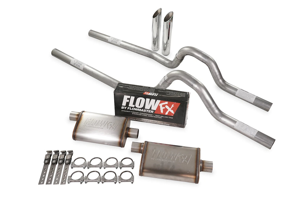 Dual Exhaust Kit 3" Flowmaster Flow FX for GM C/K 20 3/4 Ton (1981–1987)