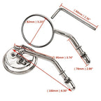 Chrome Round Motorcycle Mirrors for Harley Street Glide, Dyna, Softail, Road King
