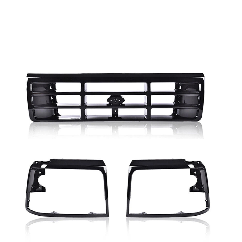 Grille Headlight Bezel Kit for Ford F150 F250 F350 Bronco (1992–1996)