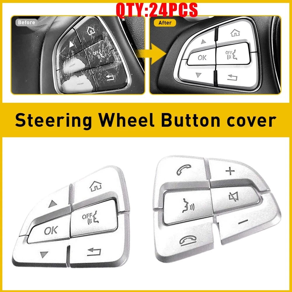 Steering Wheel Button Trim for Mercedes Benz A B C GLA GLS GLE CLS (2012–2020)