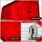 Driver Left Chrome Housing Red Lens Tail Brake Light for Toyota Tundra (2014–2021)