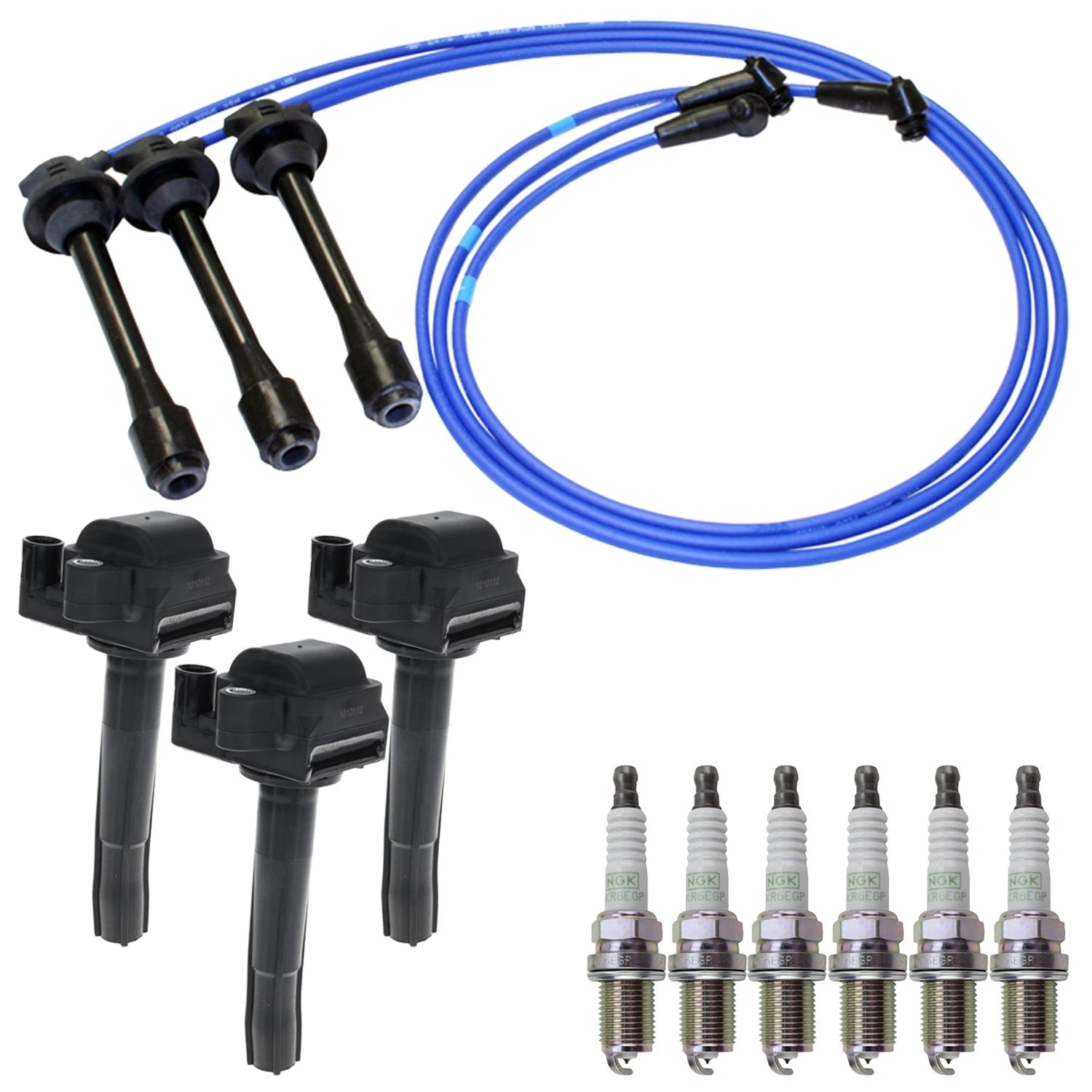 Set of 3 Ignition Coils & NGK 6 G-Power Spark Plugs for Ford Explorer (2002–2010)