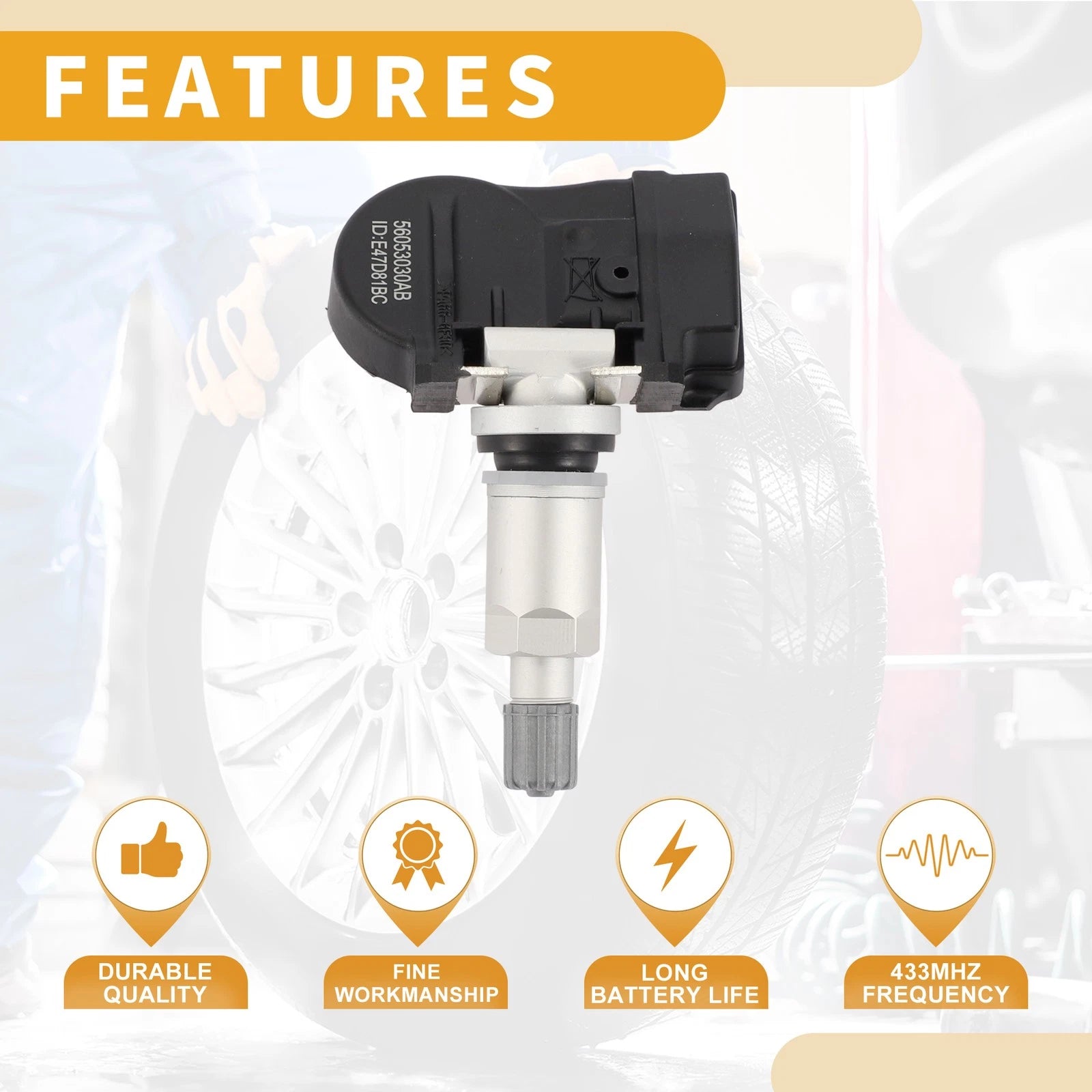 Tire Pressure Sensor for Dodge Charger Caravan (2006–2007) 56053030AB 433MHz