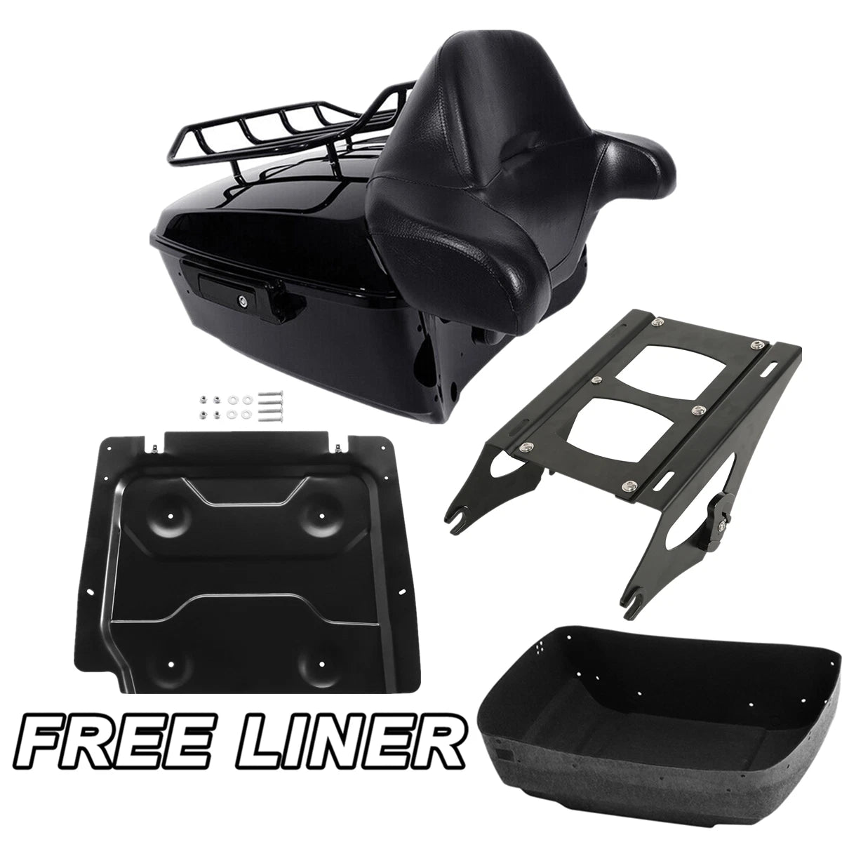 Trunk Pad Plate Mount Rack for Harley Street Glide (2014–2023) Black