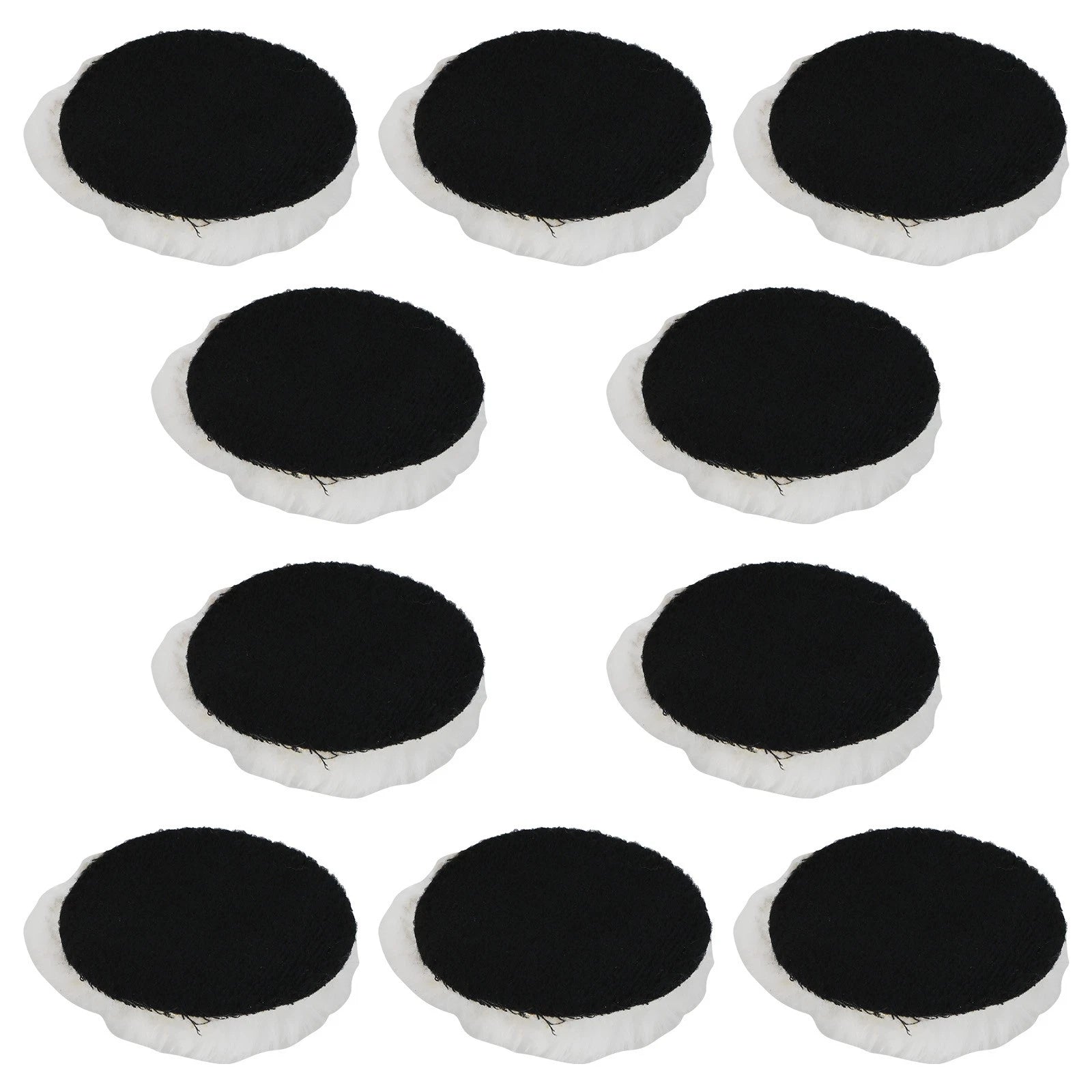 Set of 10 Wool Polishing Pads for Car Buffing (3in)