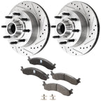 Brake Disc and Pad Kit for Ford F-250 (1995–1997) Cross-drilled