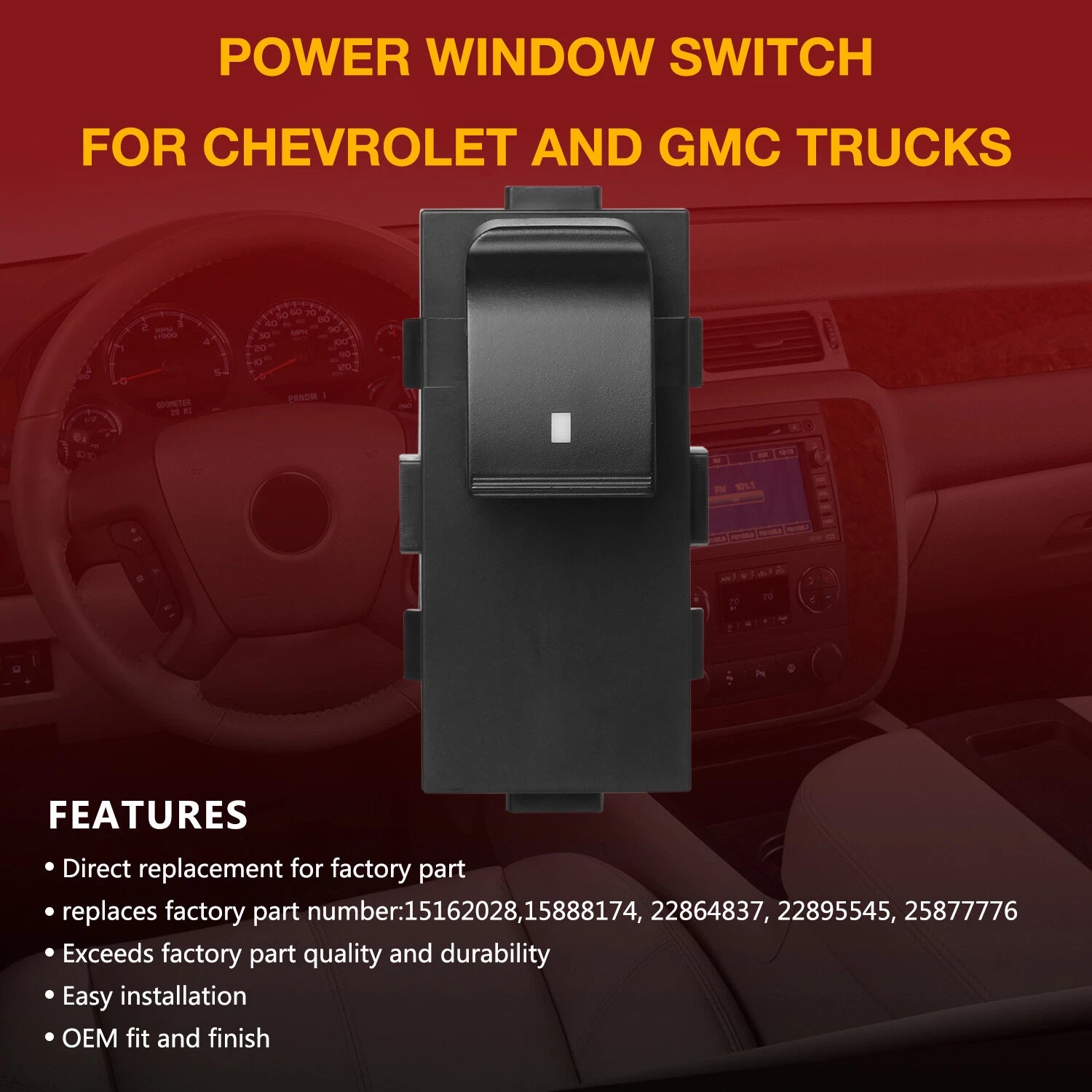 3X Power Window Switch for Chevy Silverado Tahoe GMC Sierra (2006-2015)