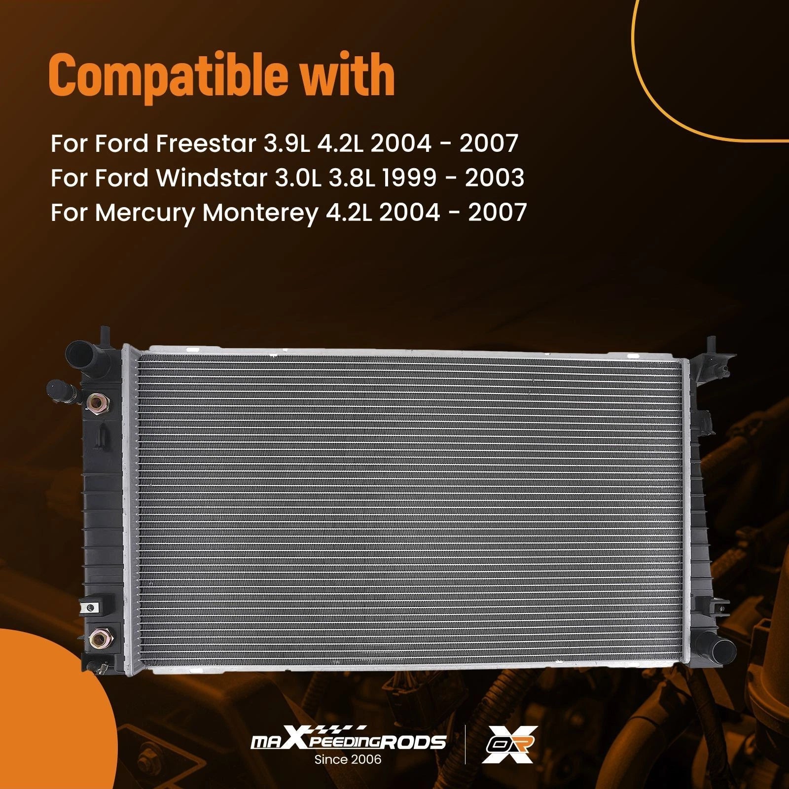 Radiator for Ford Freestar, Mercury Monterey 3.9L 4.2L (2004–2007) 41-2258A 1F2Z8005AA