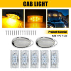5x Clear LED Clearance Roof Light + 2x Side Marker Lamp for Freightliner Truck (EXV)
