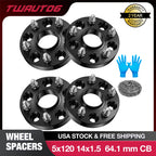 4Pc 1" 5x120 Wheel Spacers for Acura Honda Civic Ridgeline Odyssey (M14x1.5) (2017–2026)