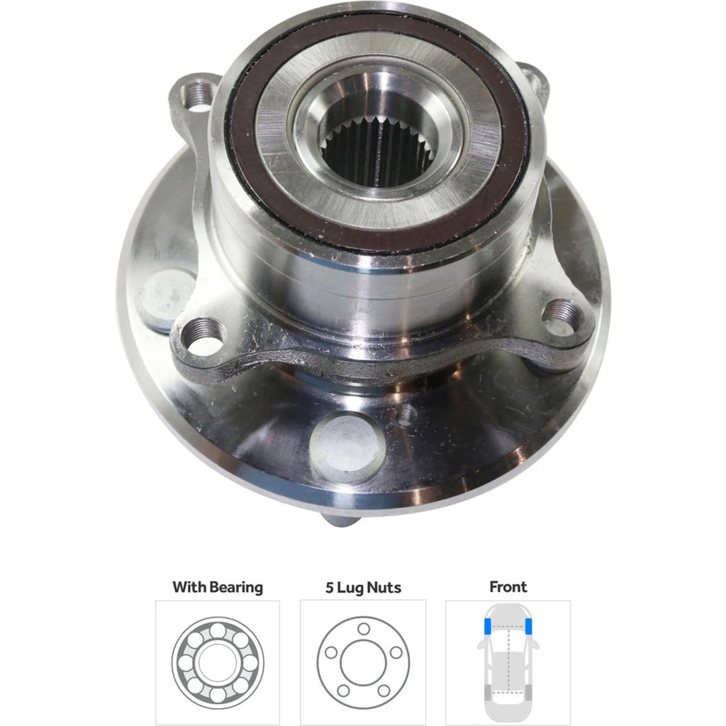 Wheel Hubs for Honda Pilot (2009–2015) Front Left & Right with Bearing AWD