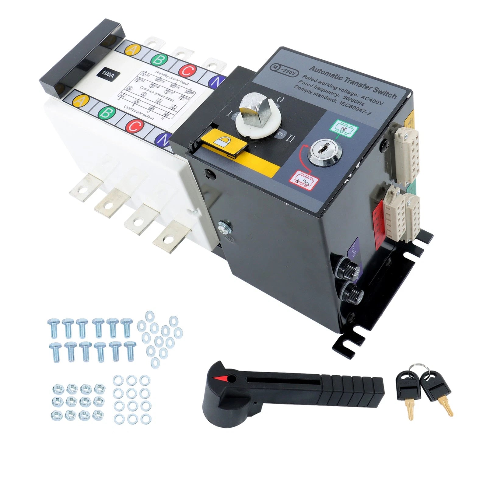 Automatic Transfer Switch 160A 4 Poles 110V 220V ATS for AC Generator