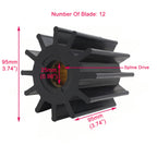 Impeller for Jabsco 17938-0001, CEF 500163, Volvo Penta 3830459 (RHD)