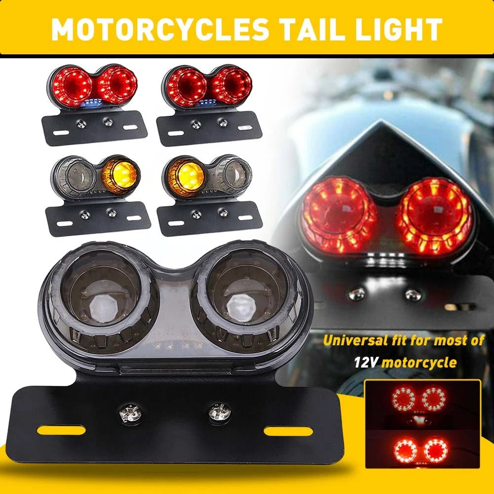Smoked LED Dual Tail Light for Motorcycle (Fits )