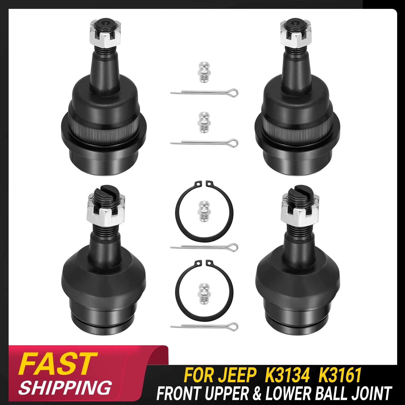 Set of 4 Ball Joints for Jeep Cherokee Wrangler Comanche Wagoneer (YYYY–YYYY)