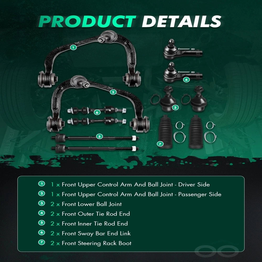 Front Control Arm Suspension Tie Rod Sway Bar Ball Joint for Ford F-150 (2005–2008)